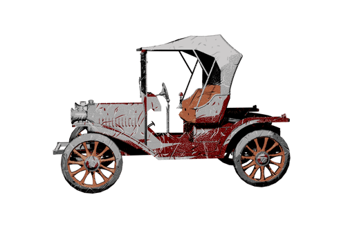 Grunge style classic car png