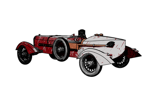 Grunge style classic car png