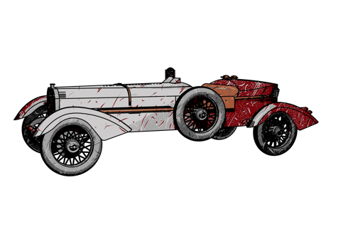 Grunge style classic car png