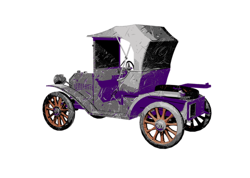 Grunge style classic car png