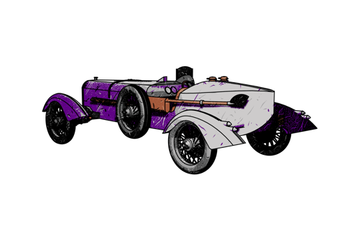Grunge style classic car png
