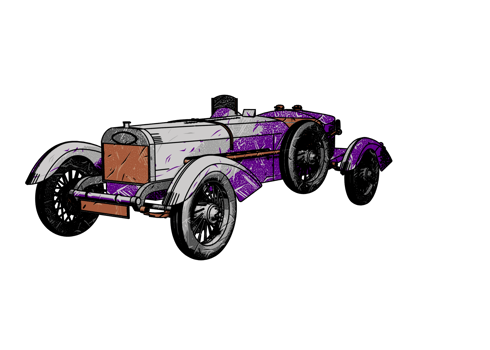 Grunge style classic car png