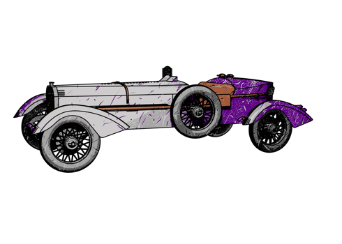 Grunge style classic car png