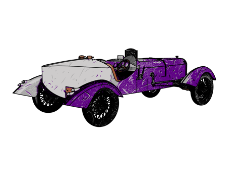 Grunge style classic car png