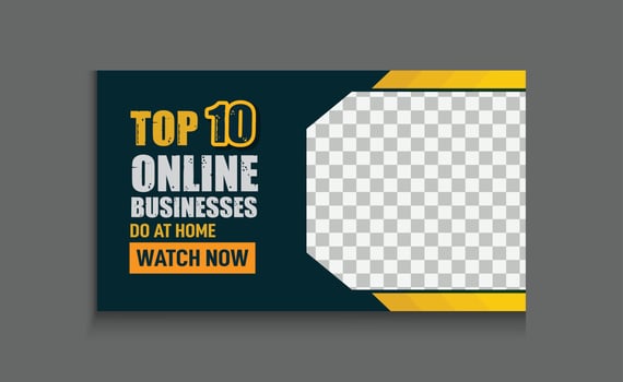 digital online business ideas youtube thumbnail, abstract video thumbnail with modern editable custom template banner design vector