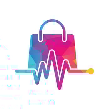 Pulse Shop Logo Template Design Vector. Health Bag Logo designs concept vector. Health Shop logo template vector