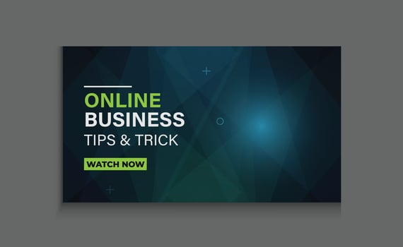 digital online business ideas youtube thumbnail, abstract video thumbnail with modern editable custom template banner design vector