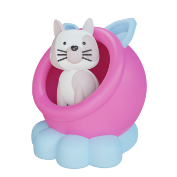 3D Cute cat House png