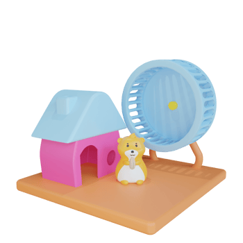 3D Cute hamster House png