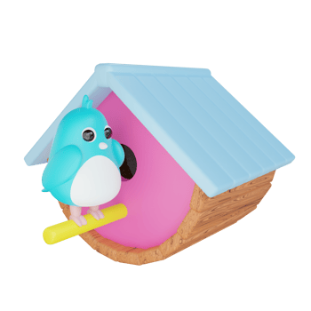 3D Cute bird House png