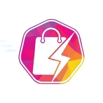 Thunder Shop Logo design vector. Electric Shop or Fast Shop Logo. Shopping Bag Combined with Energy or Lightning Bolt Icon Vector