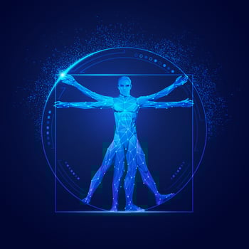 futuristic Vitruvian man vector