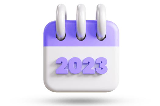 2023 year calendar with 3d render png