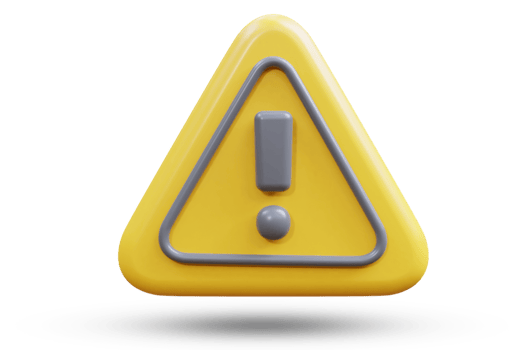 3d triangle warning or notification alert png