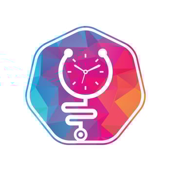 Time stethoscope vector logo design template. Health and medical or pharmacy logo concept.