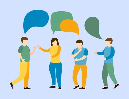 Business discussion social network with dialogue bubbles vector