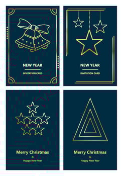 Merry Christmas and New Year greeting card vector