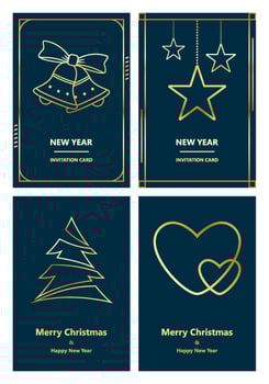 Merry Christmas and New Year greeting card vector
