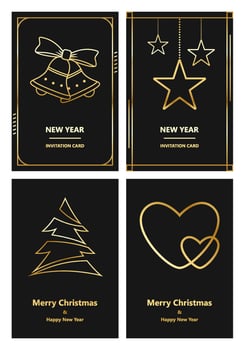 Merry Christmas and New Year greeting card vector