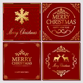 Merry Christmas and New Year greeting card vector
