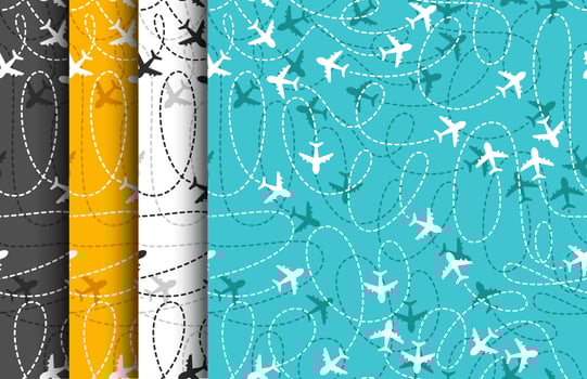 Airplane routes icon on a black background vector