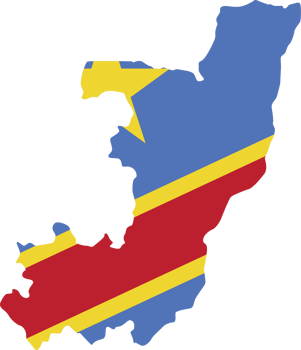 Republic of the Congo map city color of country flag. png