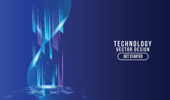 Abstract technology background Hi-tech communication concept, technology, digital business, innovation, science fiction scene vector illustration with copy-space.