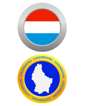 button as a symbol LUXEMBOURG flag and map on a white background vector