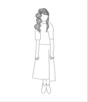 a girl standing vector illustration