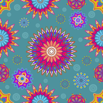Beautiful Rangoli Seamless Pattern vector