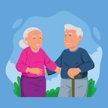 Character Design Couple Grandparents vector