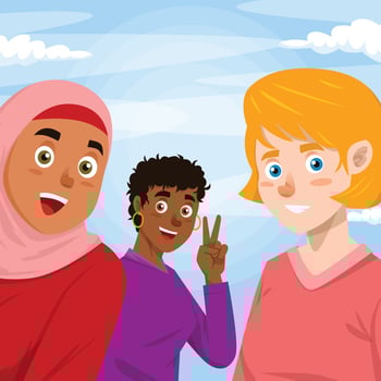 Multiracial Women Background vector