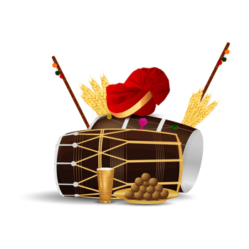 Happy baisakhi design with  illustration png