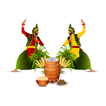 Happy vaisakhi sikh festival celebration greeting card png