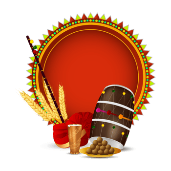 Happy vaisakhi celebration greeting card with illustration png