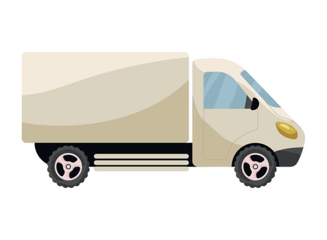 delivery truck mockup vector