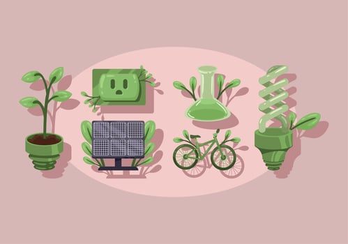 icons green energy vector