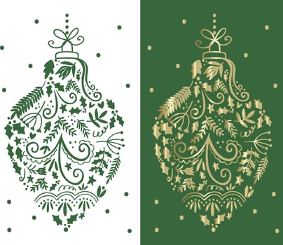 Tradition Christmas bauble isolated graphic vector