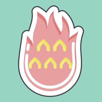 Sticker line cut Dragon Fruit. related to Thailand symbol. simple design editable. simple illustration. simple vector icons. World Travel tourism. Thai