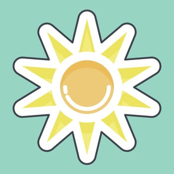 Sticker line cut Sunlight. related to Thailand symbol. simple design editable. simple illustration. simple vector icons. World Travel tourism. Thai