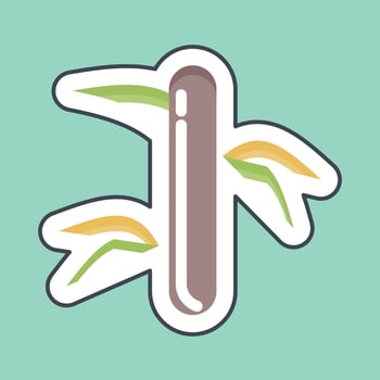 Sticker line cut Bamboo. related to Thailand symbol. simple design editable. simple illustration. simple vector icons. World Travel tourism. Thai