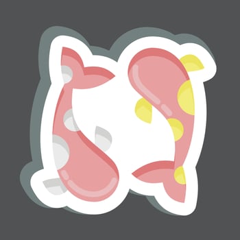 Sticker Koi Carps. related to Thailand symbol. simple design editable. simple illustration. simple vector icons. World Travel tourism. Thai