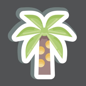Sticker Palm Tree. related to Thailand symbol. simple design editable. simple illustration. simple vector icons. World Travel tourism. Thai