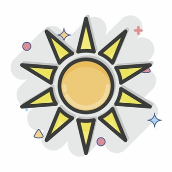 Icon Sunlight. related to Thailand symbol. Comic Style. simple design editable. simple illustration. simple vector icons. World Travel tourism. Thai