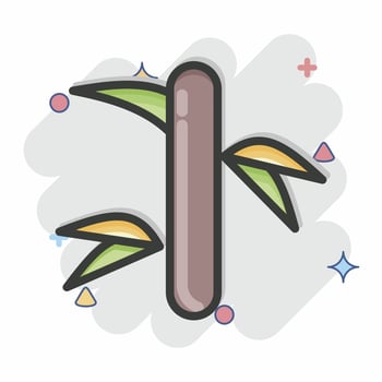 Icon Bamboo. related to Thailand symbol. Comic Style. simple design editable. simple illustration. simple vector icons. World Travel tourism. Thai