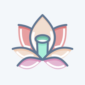 Icon Lotus. related to Thailand symbol. doodle style. simple design editable. simple illustration. simple vector icons. World Travel tourism. Thai
