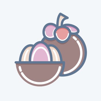 Icon Mangosteen. related to Thailand symbol. doodle style. simple design editable. simple illustration. simple vector icons. World Travel tourism. Thai