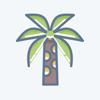 Icon Palm Tree. related to Thailand symbol. doodle style. simple design editable. simple illustration. simple vector icons. World Travel tourism. Thai