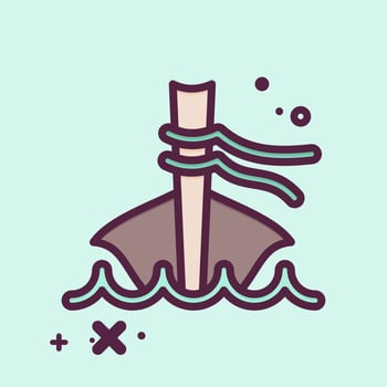 Icon Long Tail Boat. related to Thailand symbol. MBE style. simple design editable. simple illustration. simple vector icons. World Travel tourism. Thai