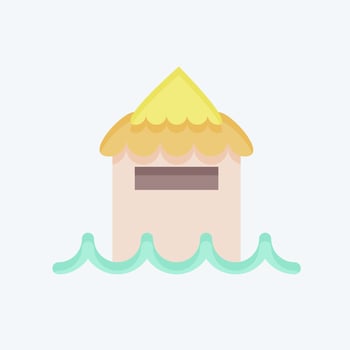 Icon Bungalow. related to Thailand symbol. flat style. simple design editable. simple illustration. simple vector icons. World Travel tourism. Thai